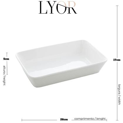 Imagem de Conjunto 3 Refratários de Porcelana Travessas Brancas Retangulares Servir Mesa Posta Línea Lyor