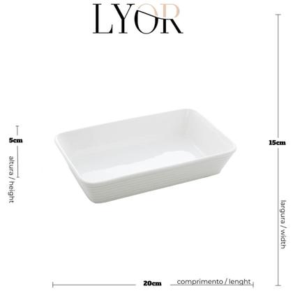 Imagem de Conjunto 3 Refratários de Porcelana Travessas Brancas Retangulares Servir Mesa Posta Línea Lyor