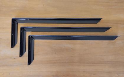 Imagem de Conjunto 3 Suportes Mão Francesa Reforçada 50 Cm na Cor Preta