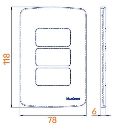 Imagem de Conjunto 3 Tomada 2P+T 10A 4x2 B3 MarGirius