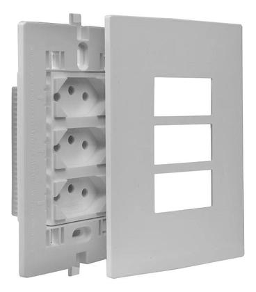 Imagem de Conjunto 3 tomadas 10a 250v - monobloco -modelo i9