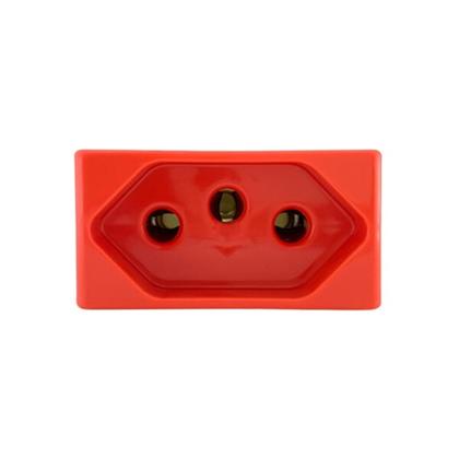 Imagem de Conjunto 3 Tomadas 3PT+T 20A 250V Baixa Baixa Vermelha com Tampa Preta