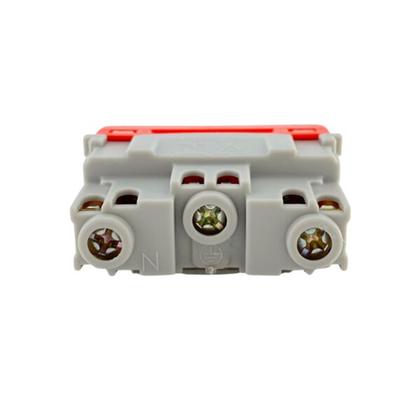 Imagem de Conjunto 3 Tomadas 3PT+T 20A 250V Baixa Baixa Vermelha com Tampa Preta