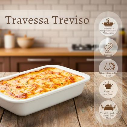 Imagem de Conjunto 3 un Travessa Refratária Cerâmica Retangular Assadeira Servir Multiuso Forno e Micro-ondas