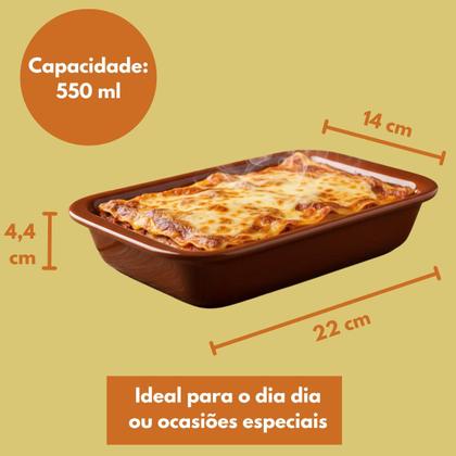 Imagem de Conjunto 3 un Travessa Refratária Cerâmica Retangular Assadeira Servir Multiuso Forno e Micro-ondas