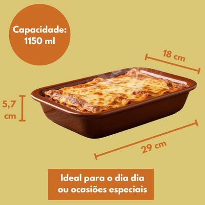 Imagem de Conjunto 3 un Travessa Refratária Cerâmica Retangular Assadeira Servir Multiuso Forno e Micro-ondas