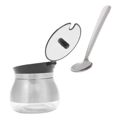 Imagem de Conjunto 3 Unidades Porta Condimentos de Vidro 250ml - Inox