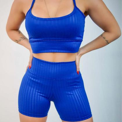 Imagem de Conjunto 3D Suplex Top com bojo removível e Short Curto