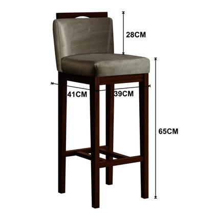 Imagem de Conjunto 4 Banquetas Baixa em Madeira Maciça Libéria