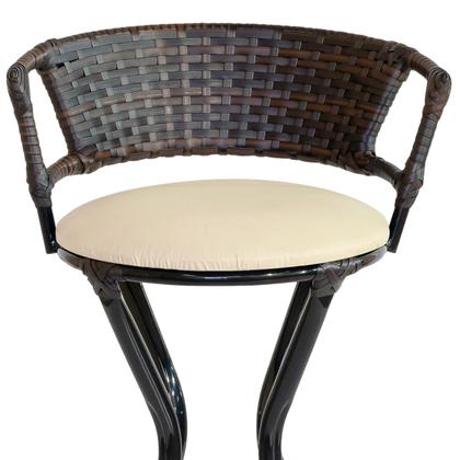 Imagem de Conjunto 4 Banquetas com Assento Estofado Charme em Ferro