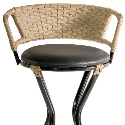 Imagem de Conjunto 4 Banquetas com Assento Estofado Charme em Ferro