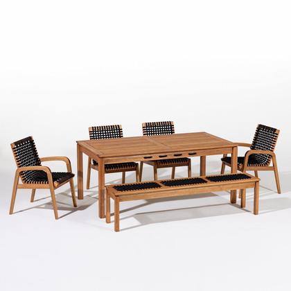 Imagem de Conjunto 4 Cadeiras 1 Banco 1 Mesa 180cm - Varanda Coberta/área Gourmet Traço