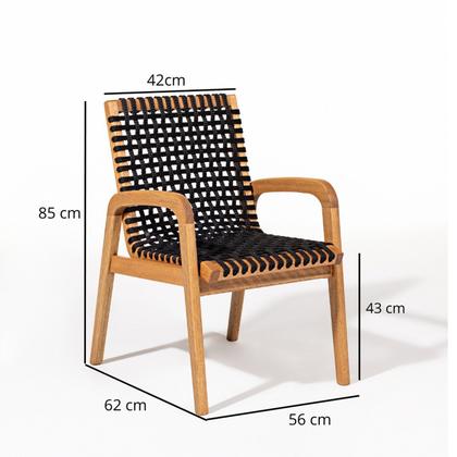 Imagem de Conjunto 4 Cadeiras 1 Banco 1 Mesa 180cm - Varanda Coberta/área Gourmet Traço