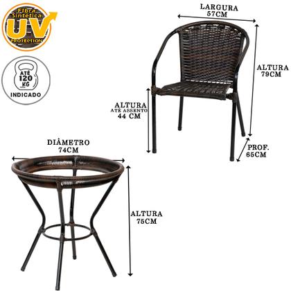 Imagem de Conjunto 4 Cadeiras Biquini Para Área Gourmet, Edícula, com Mesa Alta - Argila