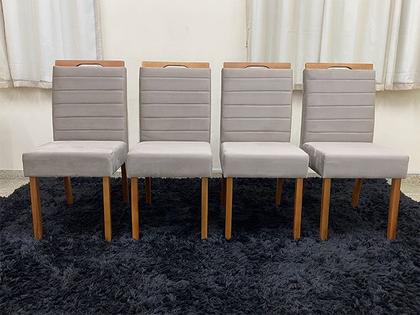 Conjunto 4 Cadeiras de Jantar Bege 6240 Amanda - Alpoim Imagem de Conjunto 4 Cadeiras de Jantar Bege 6240 Amanda