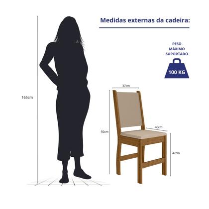 Imagem de Conjunto 4 Cadeiras de Jantar Clássica para Cozinha Clara Poliman Móveis
