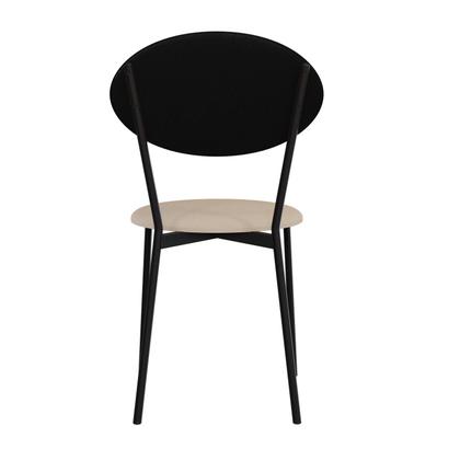 Imagem de Conjunto 4 Cadeiras de Jantar Vintage Elipse Tecido Mesclado Est.Preta