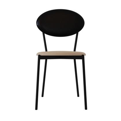 Imagem de Conjunto 4 Cadeiras de Jantar Vintage Elipse Tecido Mesclado Est.Preta