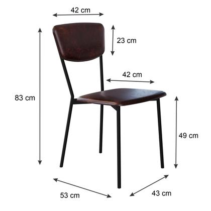 Imagem de Conjunto 4 Cadeiras de Jantar Vintage Retrô Tecido Revest Sintético Est.Preta