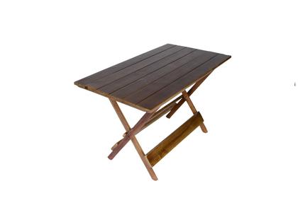 Imagem de Conjunto 4 Cadeiras e 1 Mesa Dobrável de Madeira 120 x 70 - Com Pintura Café