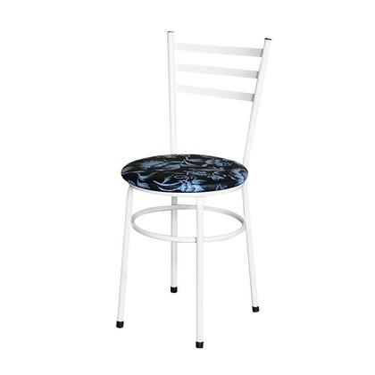 Imagem de Conjunto 4 Cadeiras Epoxi Branca Para Cozinha Assento Estampado