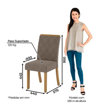 Imagem de Conjunto 4 Cadeiras Estofadas Lupita Casa 812