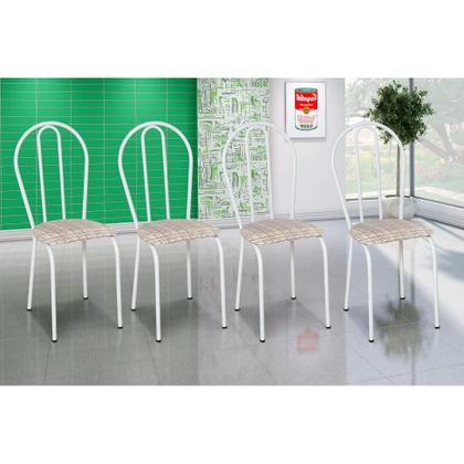 Imagem de Conjunto 4 Cadeiras Hécate Branco e Rattan