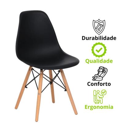 Imagem de Conjunto 4 Cadeiras para Sala de Jantar Eames Eiffel Dkr