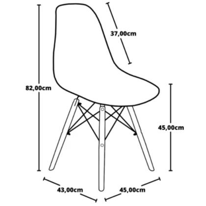 Imagem de Conjunto 4 Cadeiras para Sala de Jantar Eames Eiffel Dkr
