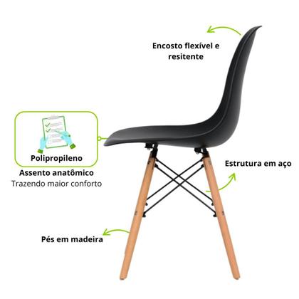 Imagem de Conjunto 4 Cadeiras para Sala de Jantar Eames Eiffel Dkr