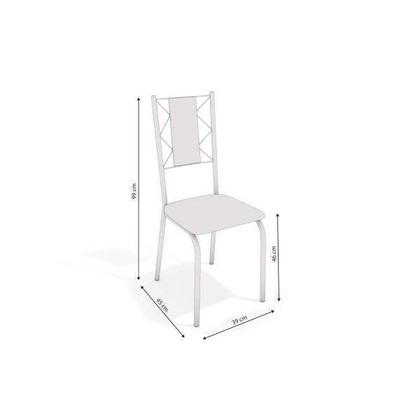 Imagem de Conjunto 4 Cadeiras para Sala de Jantar Lisboa Metal Marrom/Cromado/Capuccino