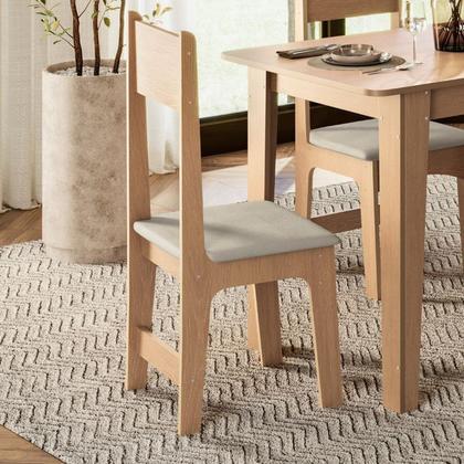 Imagem de Conjunto 4 Cadeiras para Sala de Jantar Savana Marrom/Mel