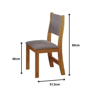 Imagem de Conjunto 4 Cadeiras Sol Estofado em Linho Sala de Jantar - Vieiro