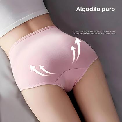 Imagem de Conjunto 4 Calcinhas Algodão Plus Size Cintura Alta - Conforto e Modelagem