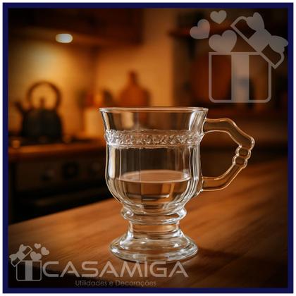 Imagem de Conjunto 4 Canecas Café Chá Líbano Vidro Class Home 145ml
