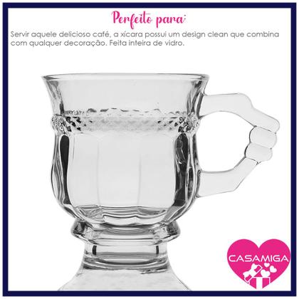 Imagem de Conjunto 4 Canecas Café Chá Líbano Vidro Class Home 145ml