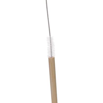 Imagem de Conjunto 4 Canudos de Bambu Reutilizaveis com Escova para Limpeza 20cm