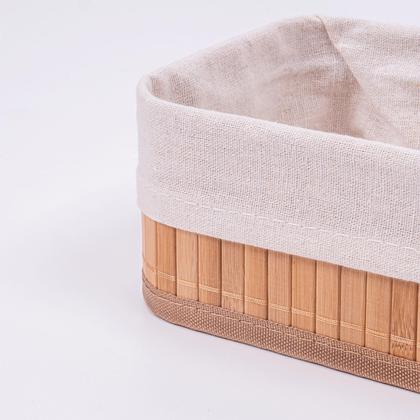 Imagem de Conjunto 4 Cestos de Bambu Organizadores c/ um Redondo Maxx