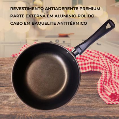 Imagem de Conjunto 4 Frigideiras Antiaderente Alumínio Polido 16-18-20-22 cm