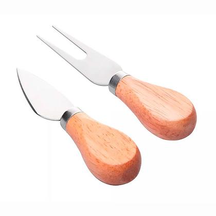 Imagem de Conjunto 4 pçs para Queijo com Bandeja em Bambu e Tábua Ladrilho 20818 - Wolff