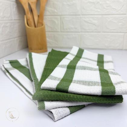 Imagem de Conjunto 4 Peças Guardanapo Pano Copa Cozinha Verde Mundiart 60x40cm
