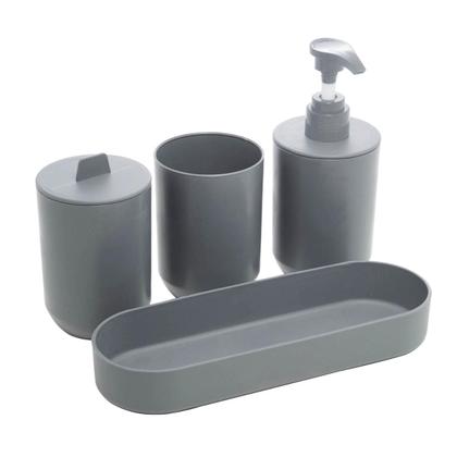 Imagem de Conjunto 4 Peças para Banheiro PP e Bambu Lyor