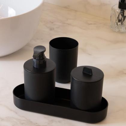 Imagem de Conjunto 4 Peças para Banheiro PP e Bambu Lyor