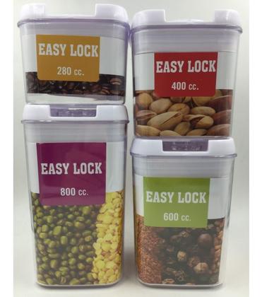 Imagem de Conjunto 4 Potes Herméticos P/ Mantimentos Com Tampa Á Vácuo