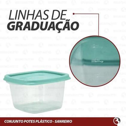 Imagem de Conjunto 4 Potes Plastico Microondas Freezer Cozinha Sanremo 360ML