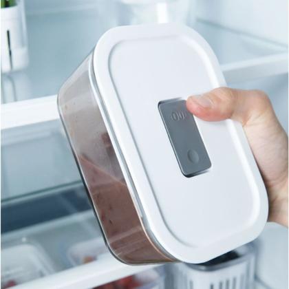 Imagem de Conjunto 4 Potes Transparentes Herméticos 370ml Tampa Marmita Fresh Lock Vidro Organização Cozinha Geladeira Microondas