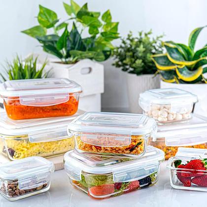 Imagem de Conjunto 4 Potes Vidro Hermético Marmita Mantimentos 1040ml