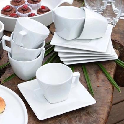 Imagem de Conjunto 4 Pratos Raso 26,5x26,5cm - Quartier White Oxford