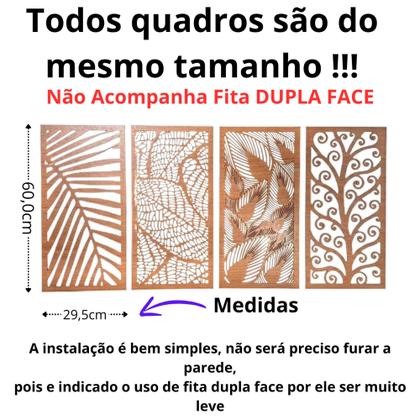 Imagem de Conjunto 4 Quadro Folhagem Natureza Decoração Para Casa