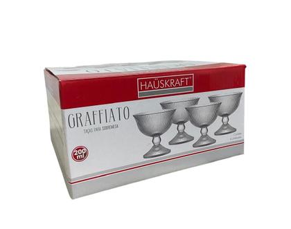 Imagem de Conjunto 4 Taças De Sobremesa 200ml Vidro Graffiato Sorvete